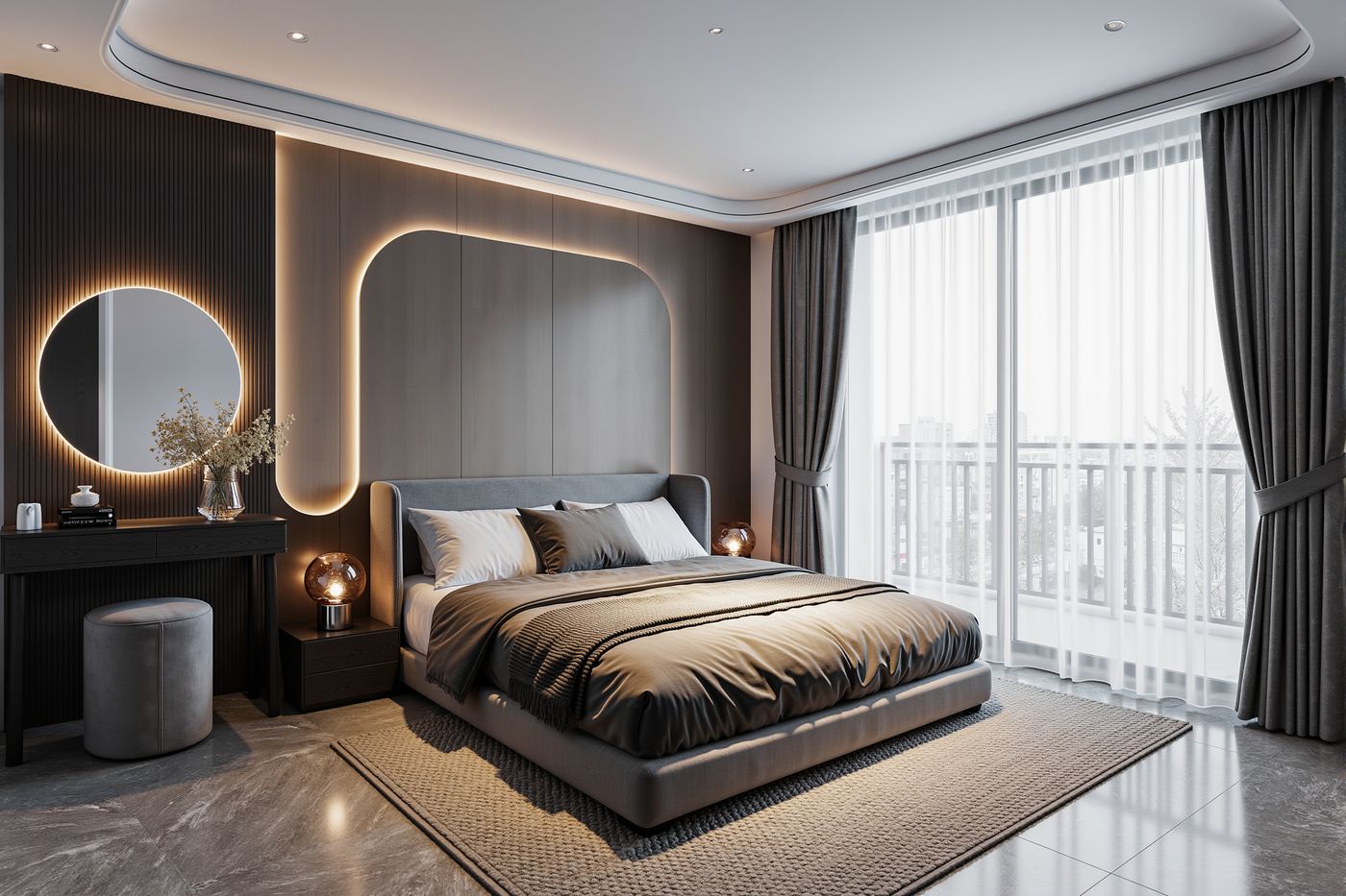 Interior with a vintage wood effect finish